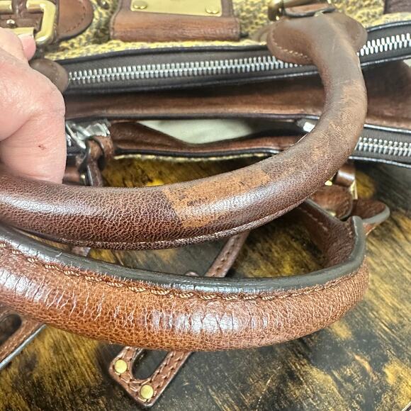 Vintage Chloe Paddington Leather & Tweed Satchel Bag Large Authentic - Picture 6 of 16